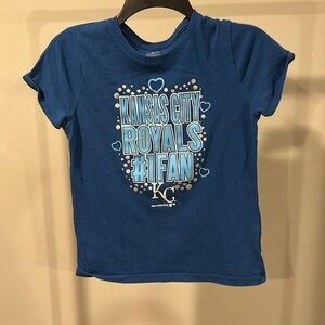 Kansas City Royals Womens Crew Neck Blue Short Sleeve Baseball Club Size 14/16